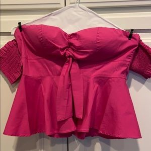 Bright Pink Strapless Shirt